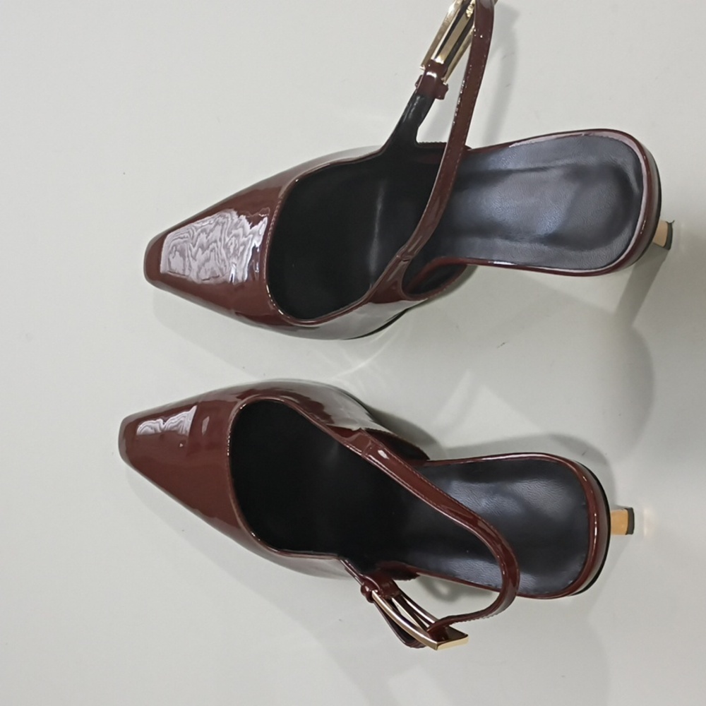 Iiimmu Chic Brown Slingback Heels Size 10 - Picture 3 of 14